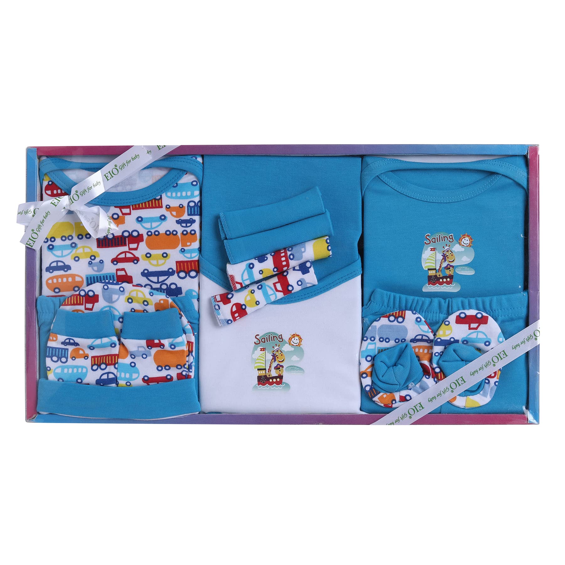 EIO New Born Baby Gift Set -13 Piecess (Turquoise)-image-0