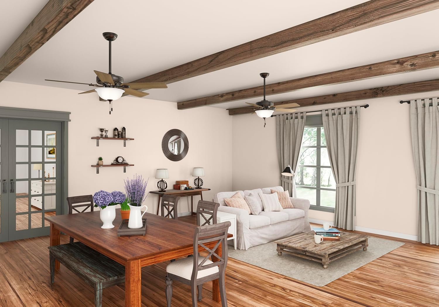 Hunter 52 inch Indoor Ceiling Fan with LED Light - Bronze Ceiling Fan with Pull Chain, For Bedroom or Living Room, Standard Mount, No Remote, 5 Blades, Includes Bulbs - Pro's Best 52726, Noble Bronze