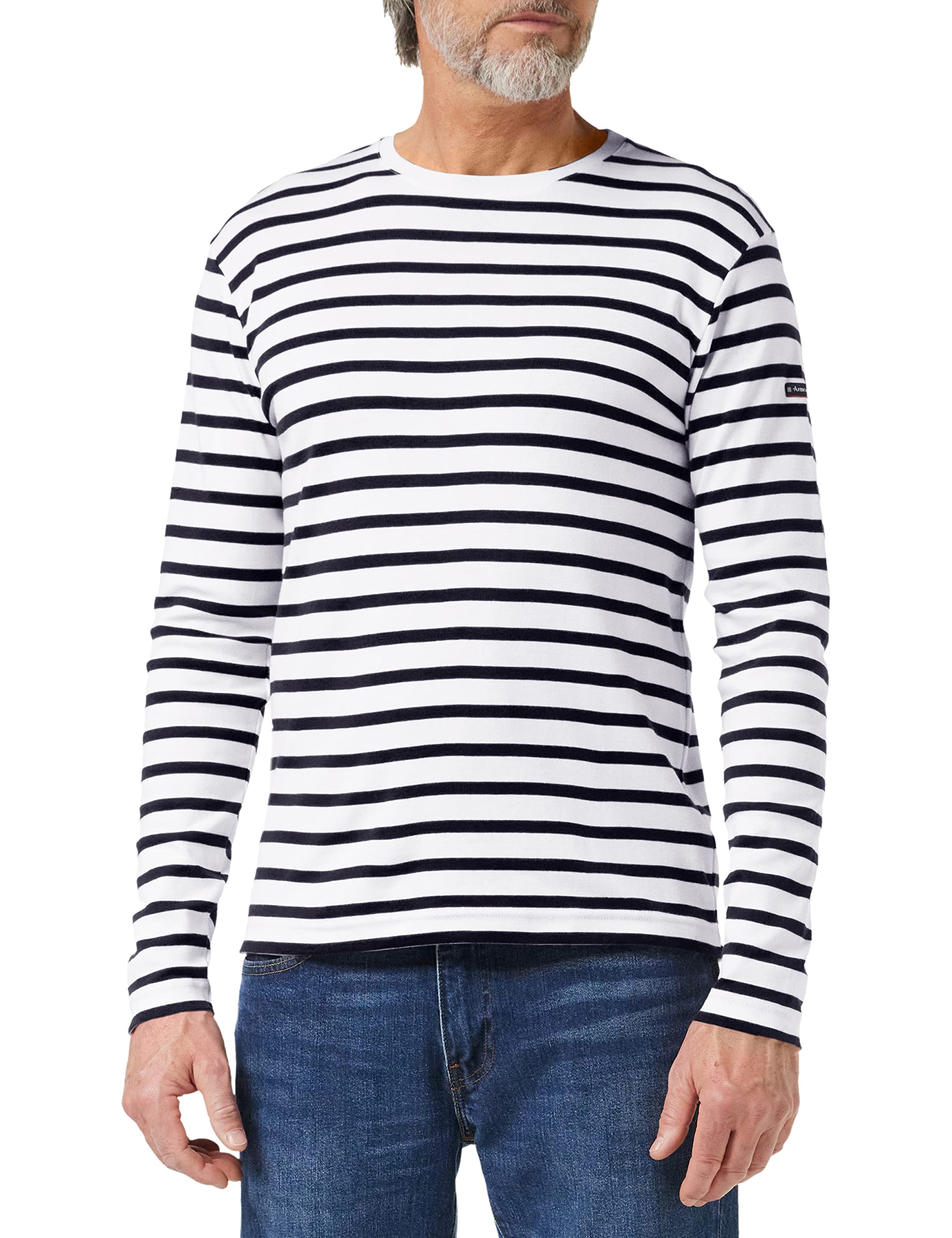 Armor Lux Men's Crozon T-Shirt, Multicolour (Blanc/Navire 400), Large