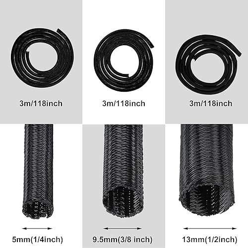 Miniatura 6 de Boao 3 Piezas Protector de Cable Tubo Organizador de Cables Funda de Cable Manga Dividida para Cable Cargador USB Cubierta de Cable Cable de Audio