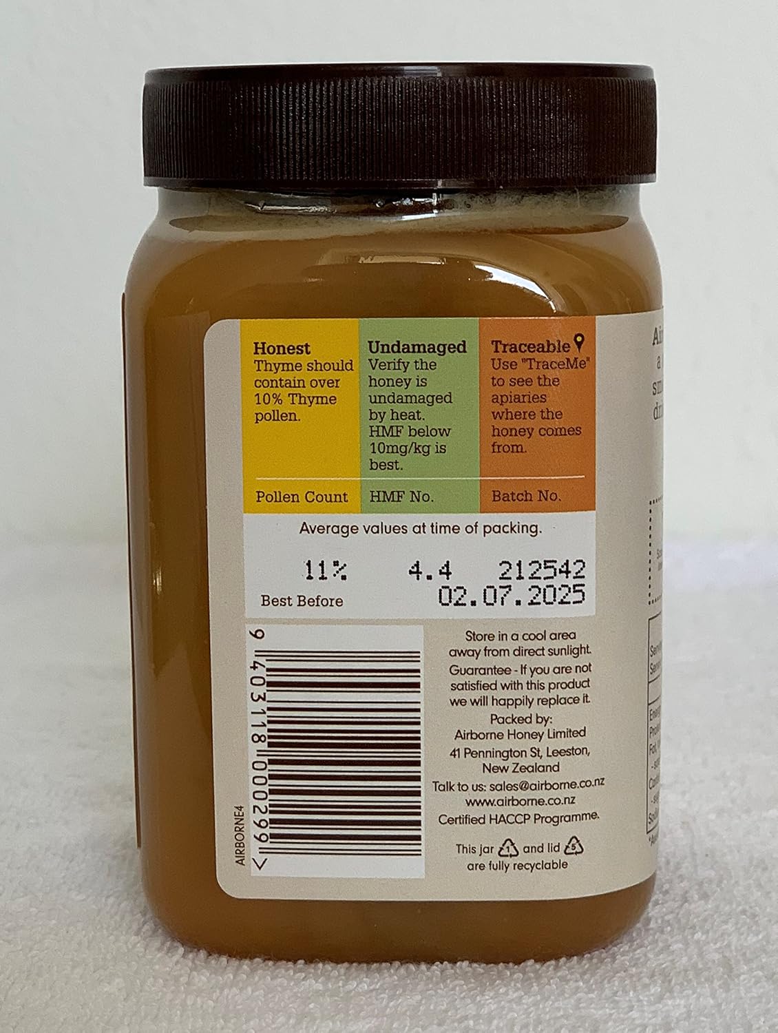 Airborne (New Zealand) Thyme Honey 500g / 1.1lbs