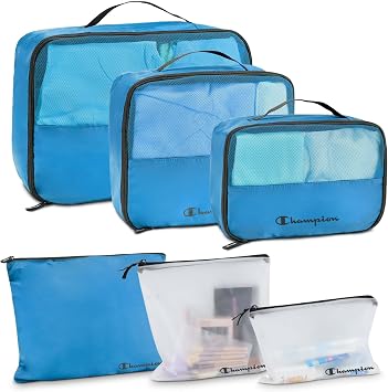 Champion Packing Cubes for Travel - 6 Piece Organizer Set, Carry-On Ready