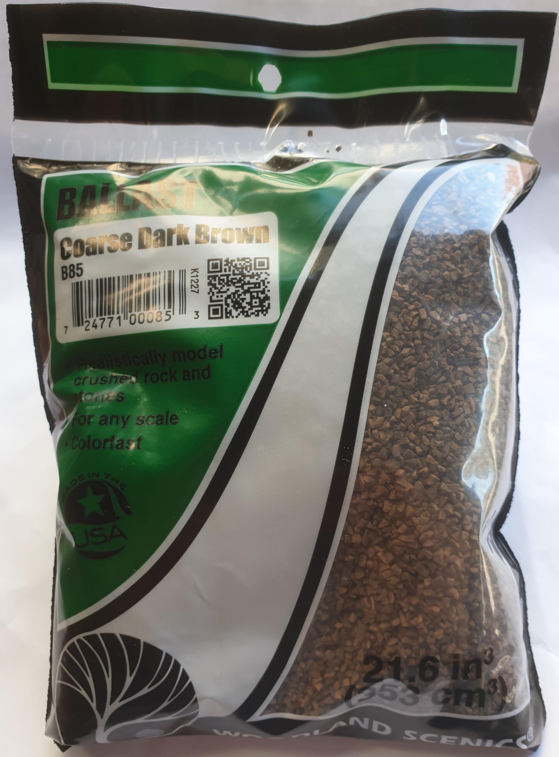 Woodland ScenicsWSB85 Load Stones, Gravel Stone, Dark Brown, Ballast, Coarse Dark Brown, Approx. 240 g, B85