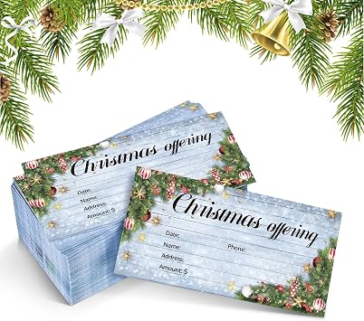 Cholemy 500 Pcs Christmas Offering Envelopes for Church, Christmas Ball