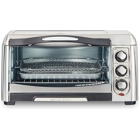 Amazon.com: Hamilton Beach 31323 Sure-Crisp - Horno tostador de aire frito,  capacidad de 6 rebanadas, acero inoxidable : Hogar y Cocina