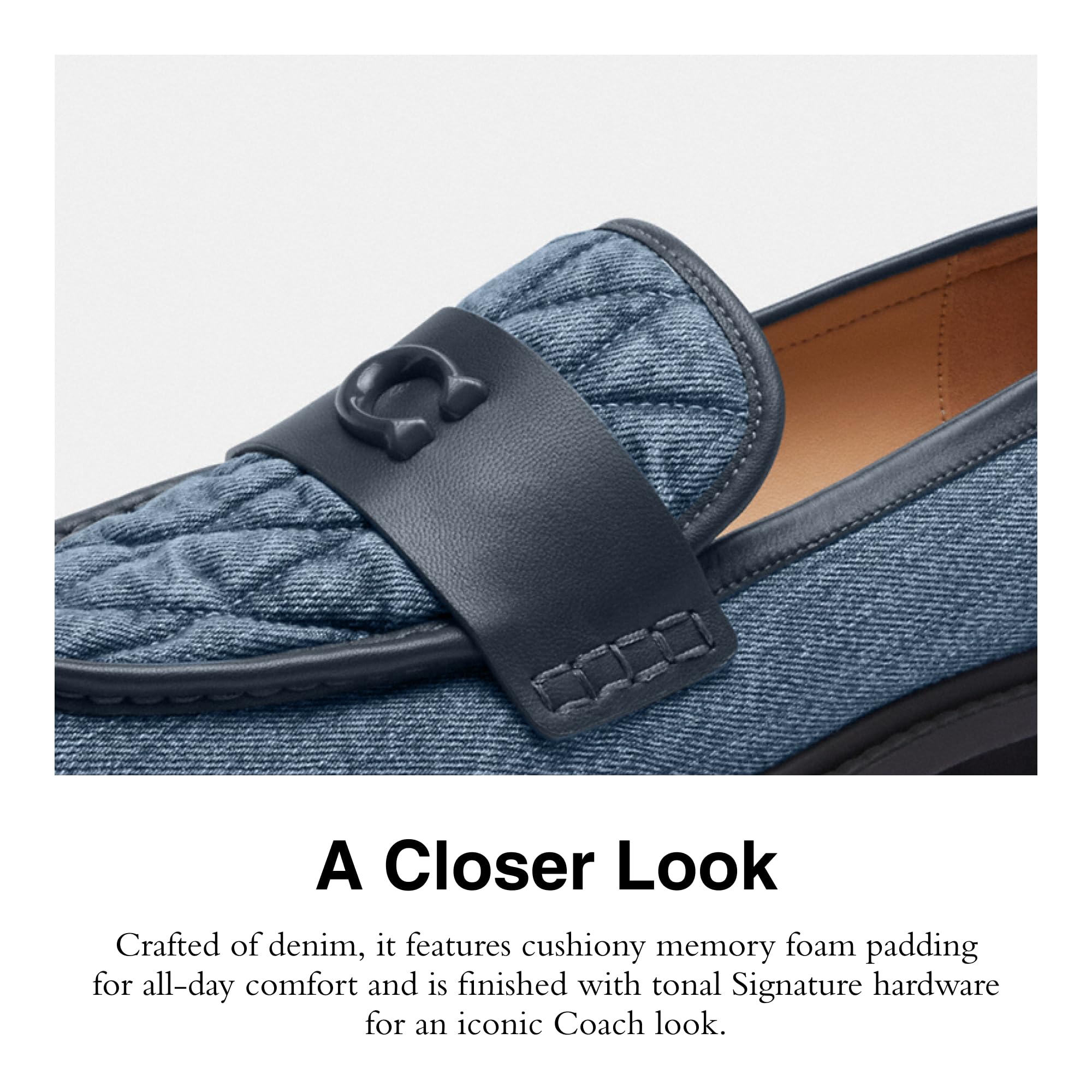 Coach Women's Leah Loafer, Indigo Denim, 7