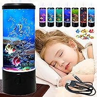 Vista 1 de Mini lámpara de peces de burbujas, lámpara de acuario falsa de pecera, luz de acuario cambiante multicolor con 3 luces de noche de peces