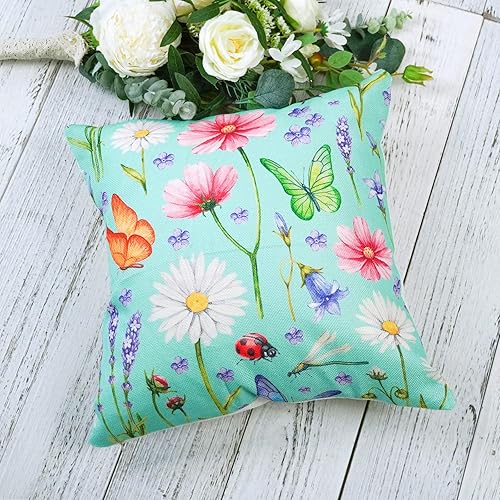 Miniatura 6 de ONWAY Juego de 4 fundas de almohada impermeables para exteriores de 16 x 16 pulgadas, para exteriores, sofá, patio, muebles de hogar, decoración