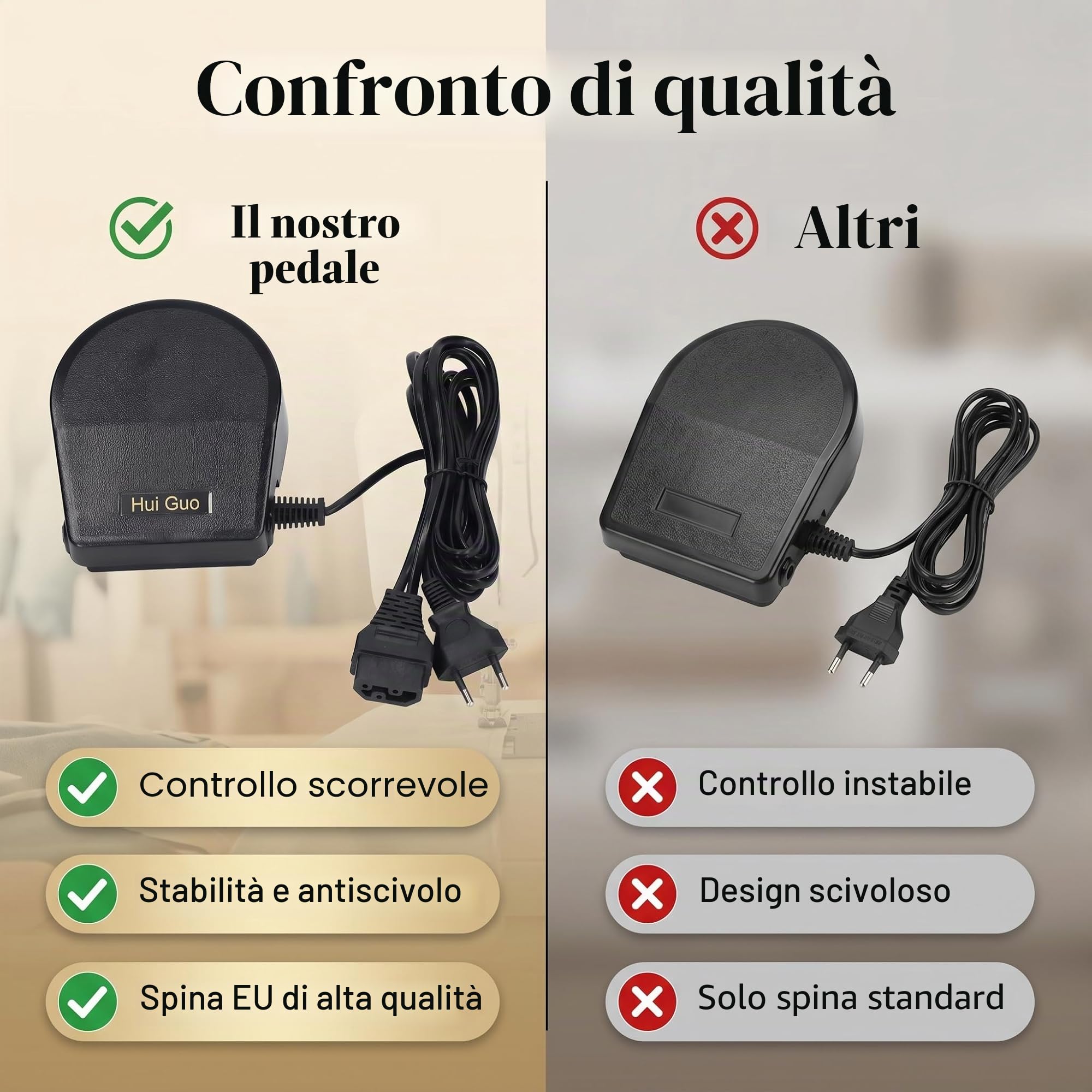 Pedale di Controllo del Pedale della Macchina da Cucire Pedale della Macchina da Cucire per Uso Domestico Pedale da Cucito Universale Multifunzionale a Forma di Ferro di Cavallo