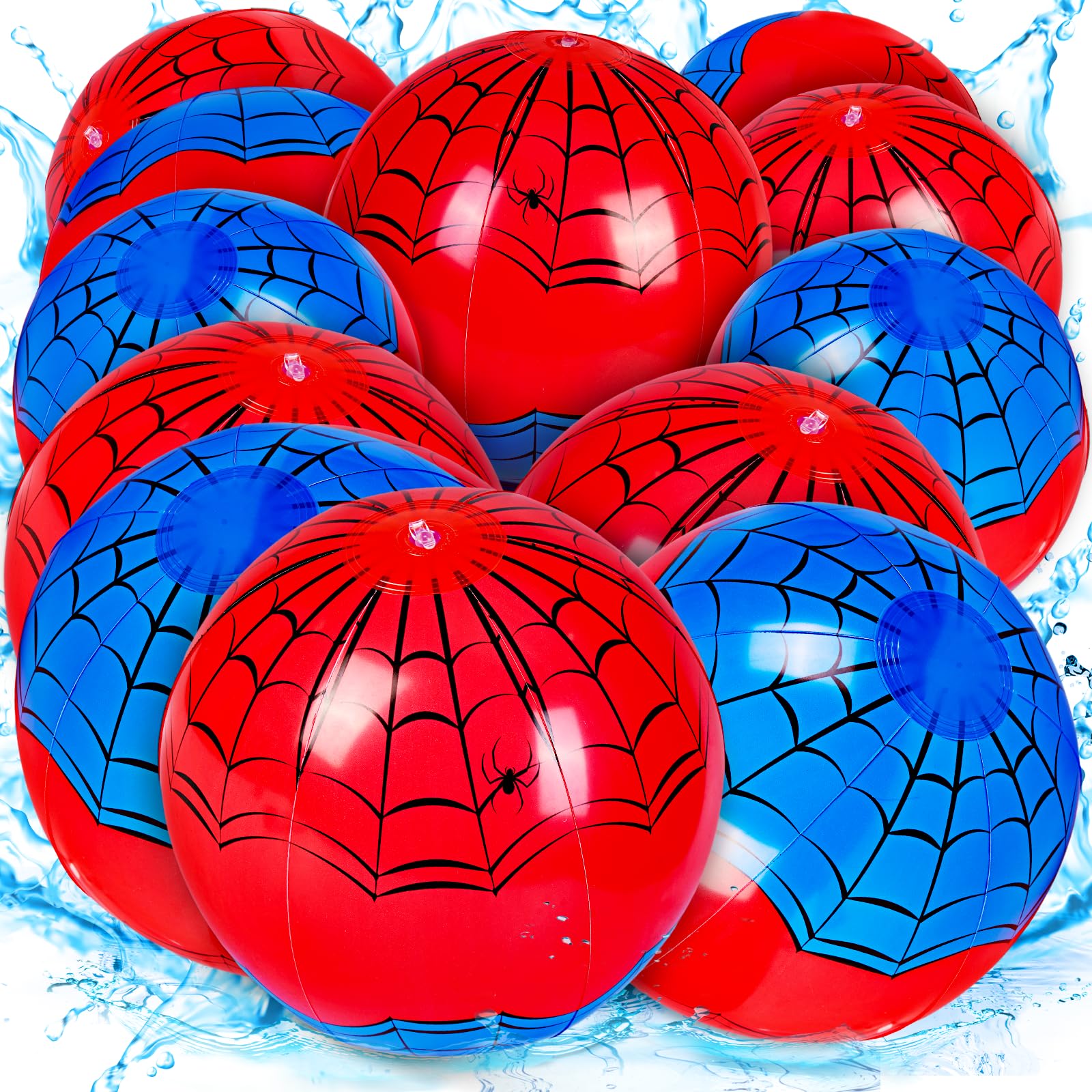 12 Pack Spider Theme Beach Ball - 16
