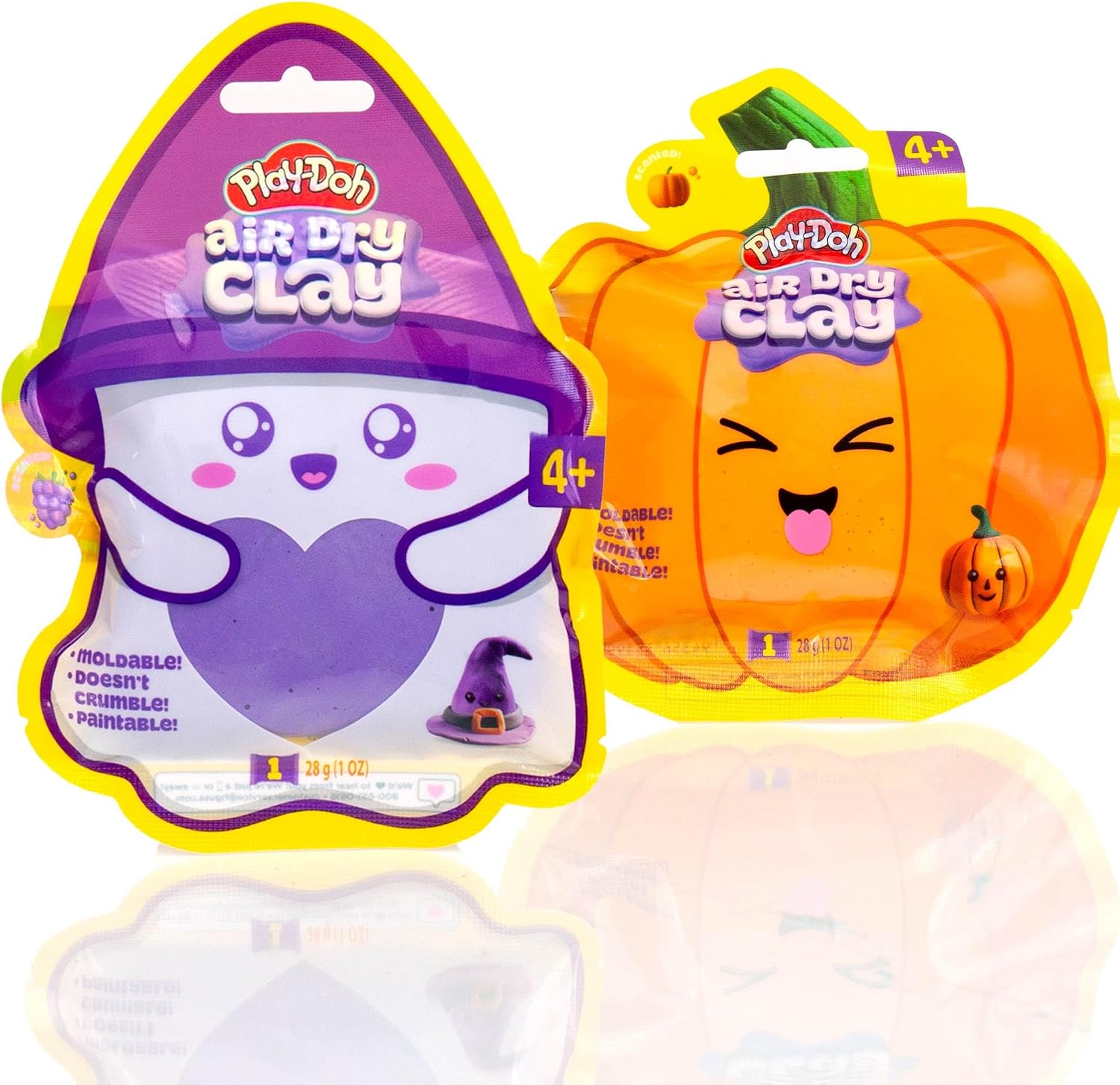 Play-Doh Scented Air Dry Clay, 2-Pack Halloween Bundle, 1 Purple Grape, 1 Orange, Goodie Bag Stuffers, Art Supplies, Arts and Crafts for Kids, Craft Supplies, Toddler Party Favors