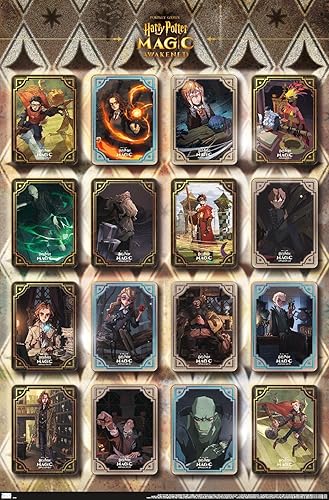 Trends International Harry Potter Magic Awakened - Póster de pared de rejilla, 34 pulgadas de largo x 22.4 pulgadas, versión sin marco