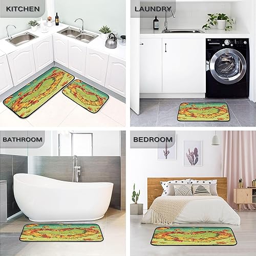 Miniatura 6 de Exnundod Fall Maple Leaves Kitchen Floor Mats Heart Standing Runner Rug Washable Non Skid Rubber Backing Floor Protector Decorative