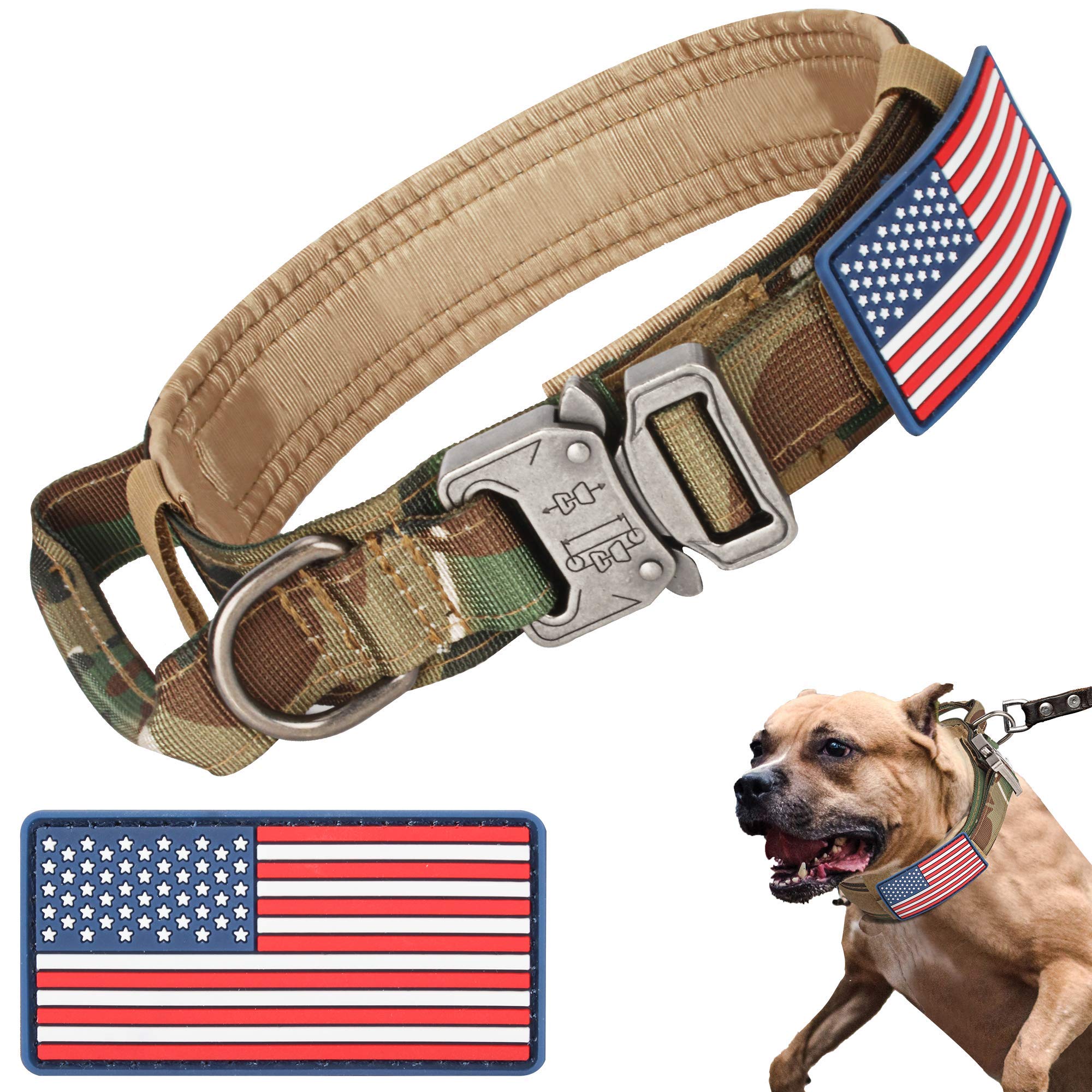 Buy Dog Collar For Large / Medium Dogs Thick Nylon Camo Collar w/ Metal
