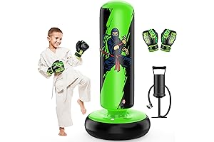 QPAU Kids Boxing Gloves and Punching Bag for 8-12 Year Olds