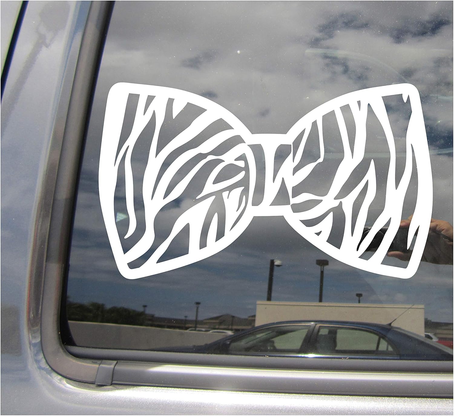 Zebra Bow Tie - Classy Bowtie Cars Trucks Moped Helmet Hard Hat Auto Automotive Craft Laptop Vinyl Decal Store Window Wall Sticker 10016