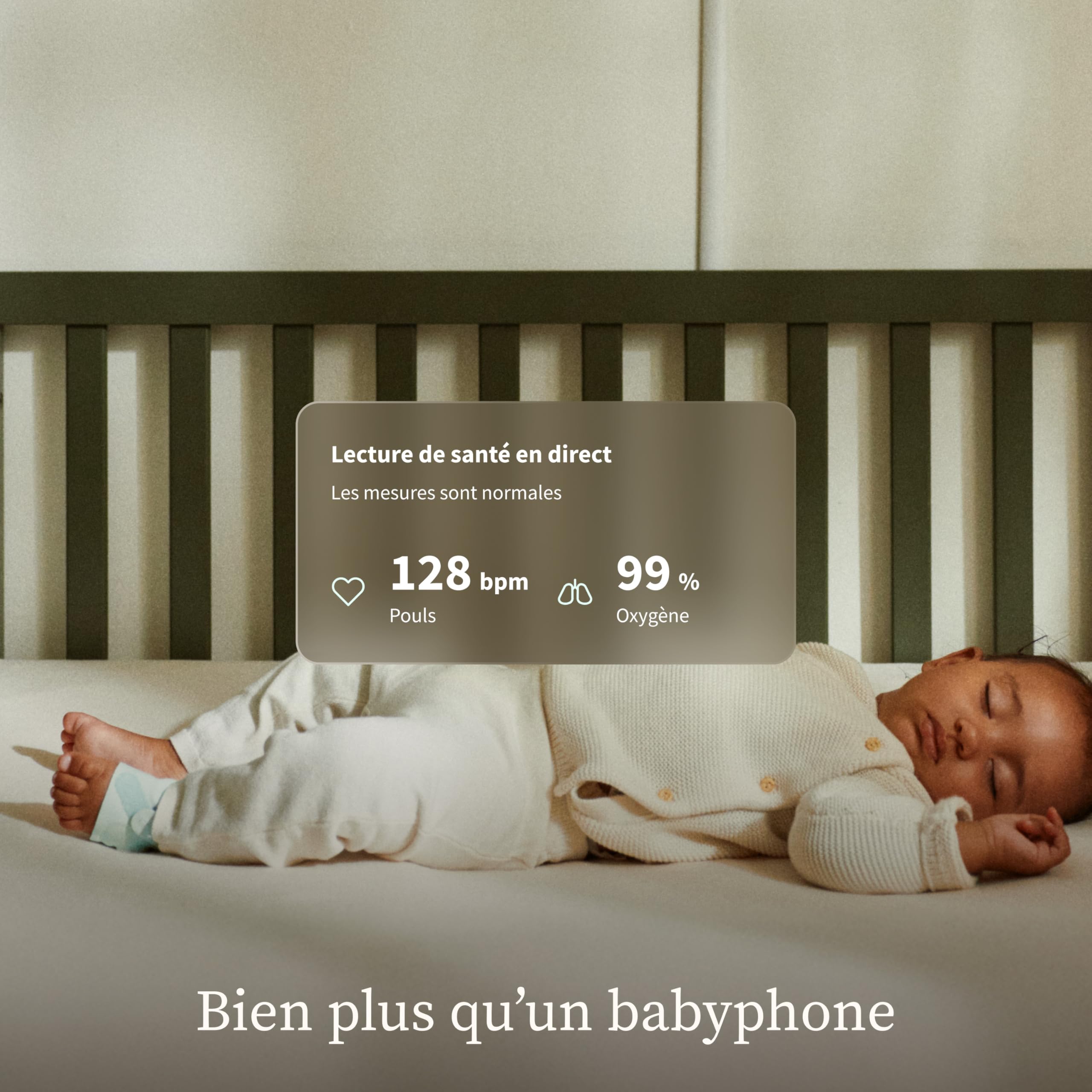 Owlet Dream Sock® Dusty Rose - Système de Surveillance Intelligent pour bébé - Suivi en Direct de la fréquence cardique et de l'oxygène du Nourrisson