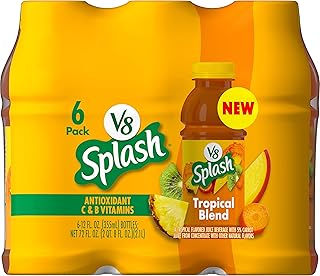 V8 Splash Tropical Blend Flavored Juice Beverage, 12 fl oz Bottle (6 Pack)
