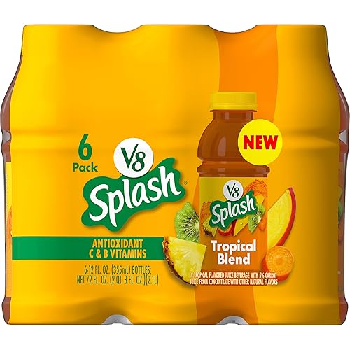 Miniatura 7 de V8 Splash Diet, bebida de jugo dietético de mezcla tropical, botella de 64 onzas líquidas