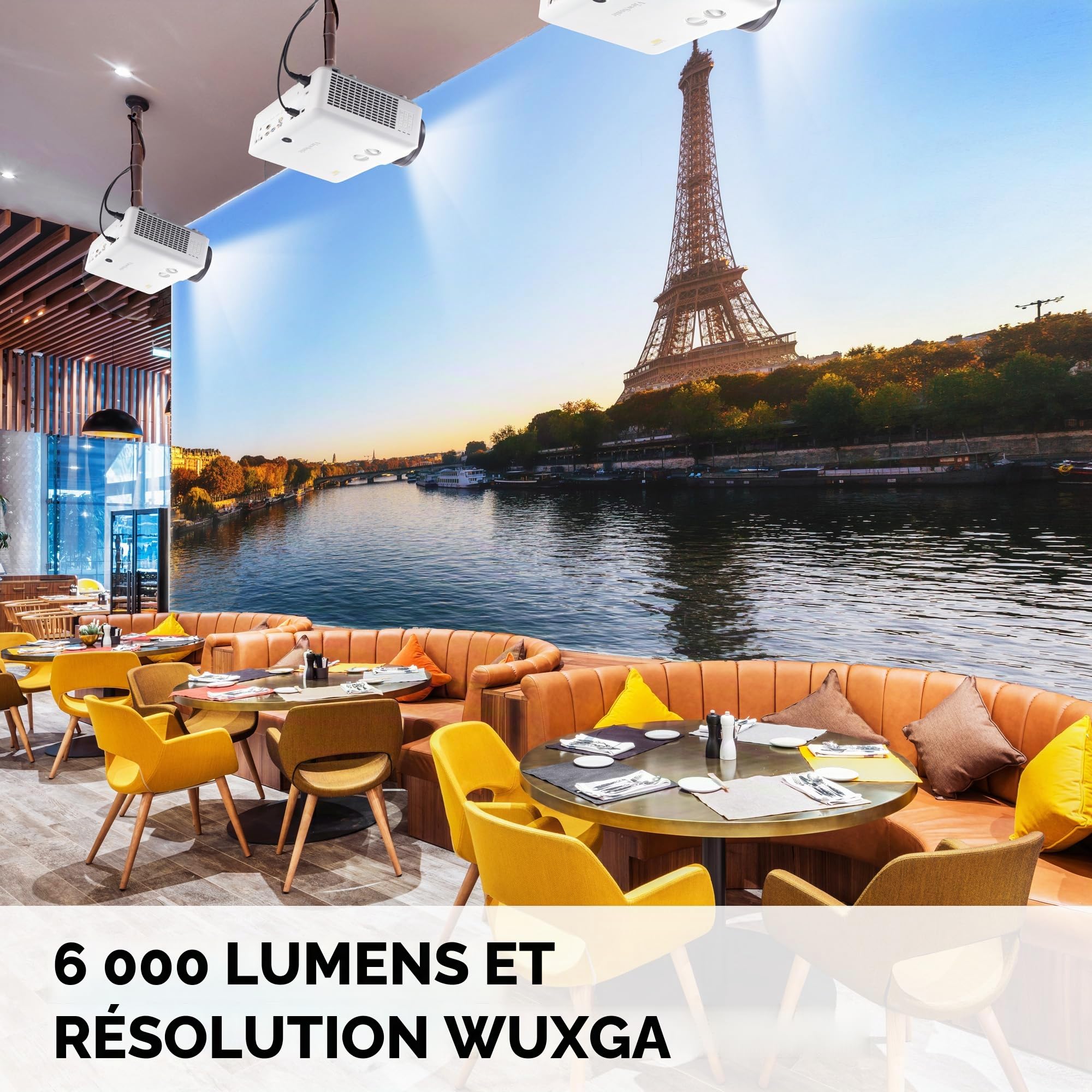 ViewSonic LS921WU Projecteur d'installation Laser ANSI 6000 lumens ratio de projection 0.81-0.89, zoom 1.1x WUXGA