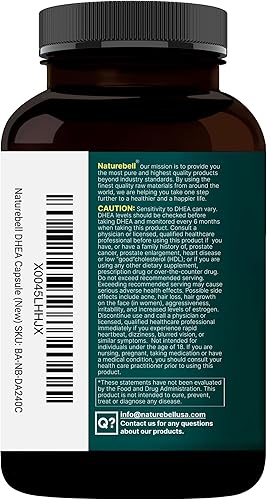 Miniatura 8 de NatureBell DHEA 50mg para hombres y mujeres, 300 cápsulas | Micronizado para una mejor absorción | Fuente a base de plantas | Apoya la energía, el