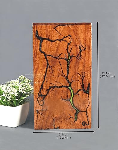 Miniatura 2 de Lichtenberg - Urna para cenizas humanas, urna de cremación de palisandro y resina, urna de entierro para adultos de hasta 250 CB activa (resina azul)