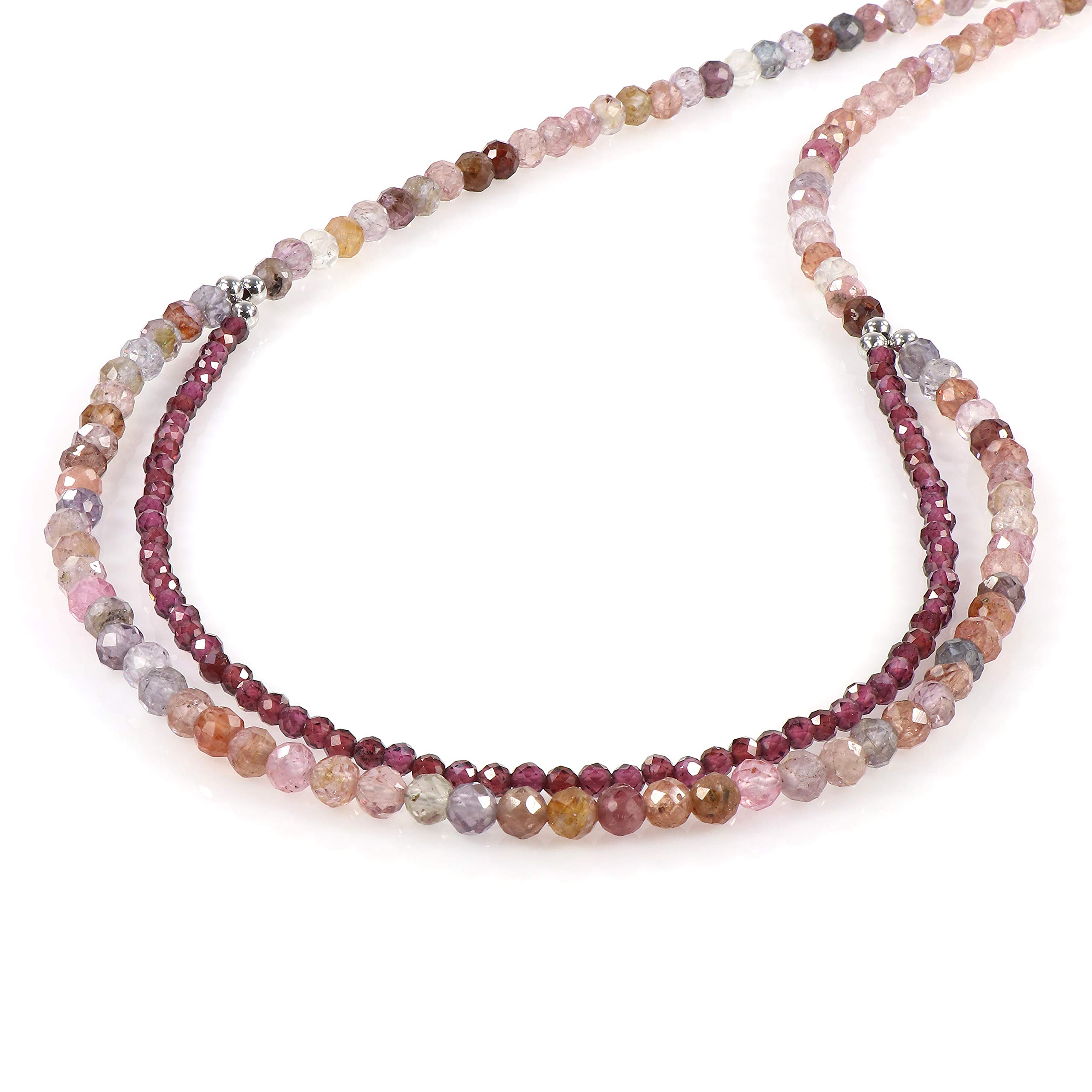 Collana vintage in argento sterling 925, croce con pietra preziosa di granato rosso naturale, 18 - Italia