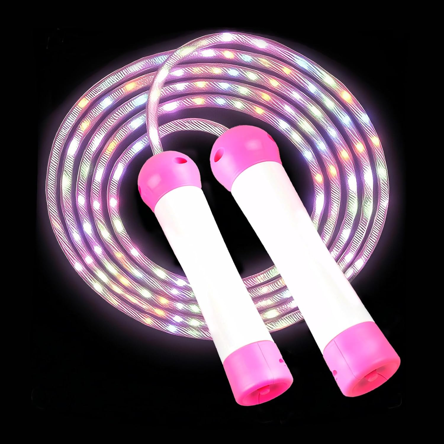 Led Jump Rope for Boys and Girls -Glowing Jump Ropes Flashing Colorful Exercise Skipping rope Light Up Luminous Adjustable Skipping Ropes for Girls Boys Women Fitness Weight Loss and Workout