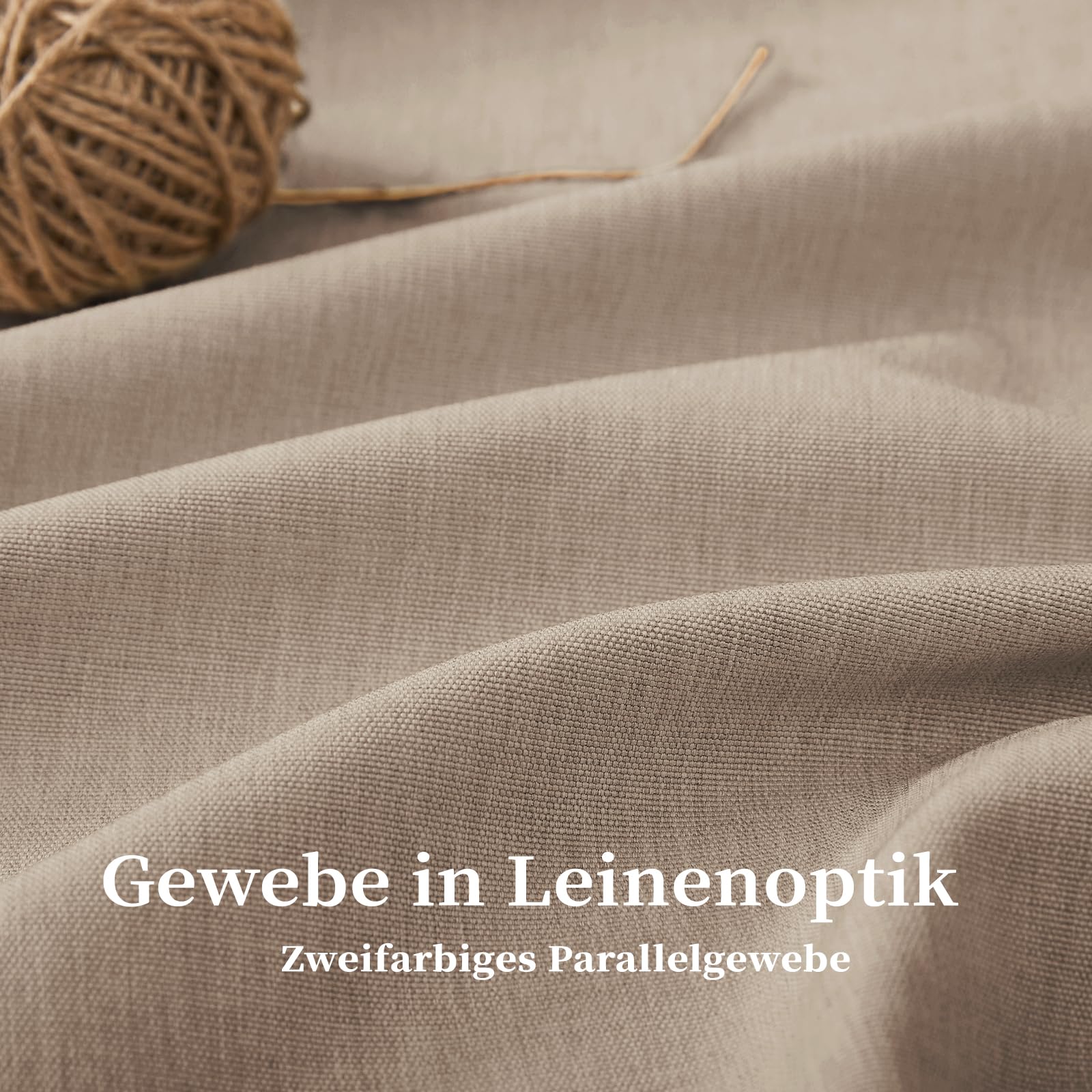 BTTN Zasłona prysznicowa z falbanką 184 × 184 cm – sztuczne płótno, nadaje się do prania, styl vintage i boho, tekstylna zasłona prysznicowa z 12 plastikowymi haczykami, zasłona prysznicowa z