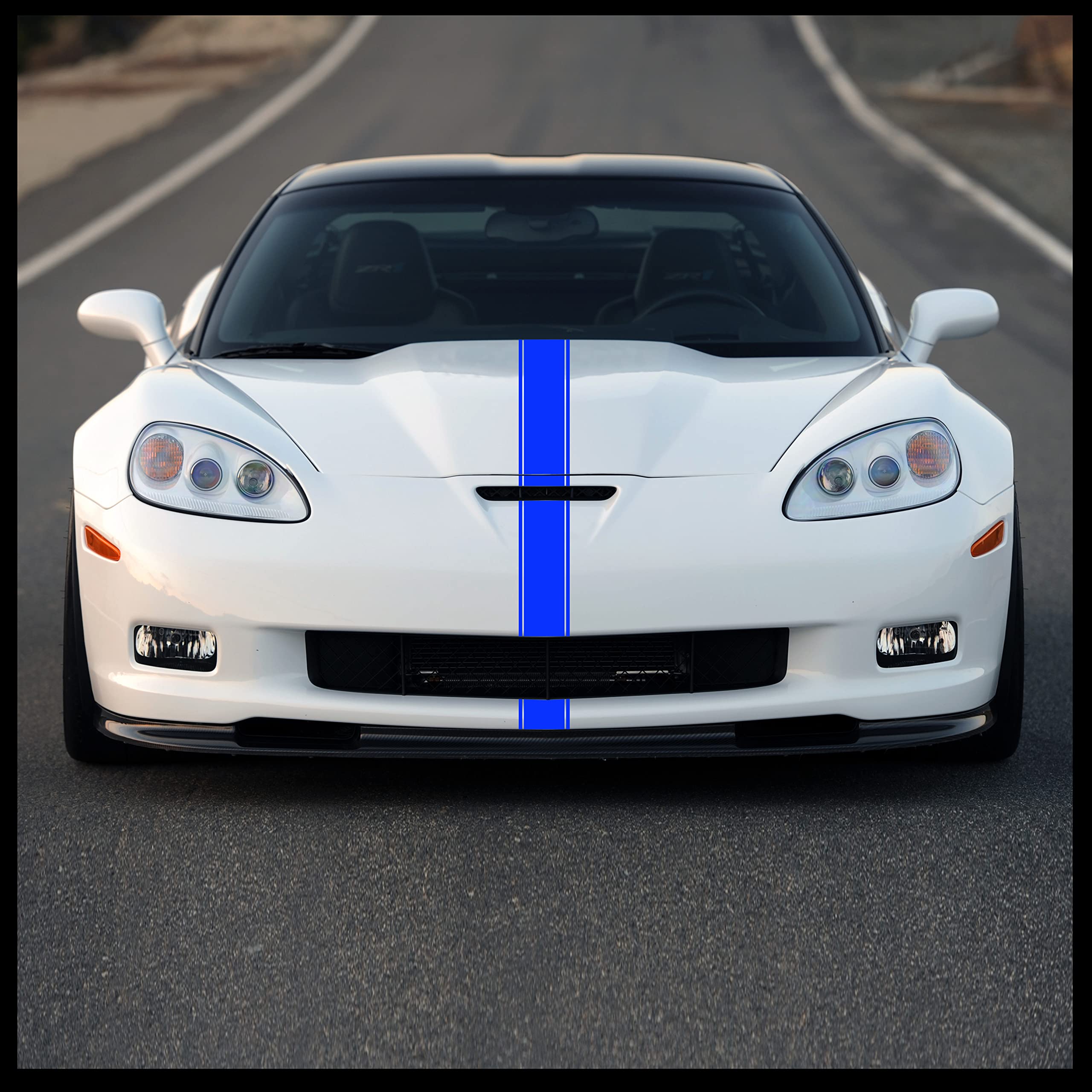 Racing Stripes - 4" 7" 12" - Various Sizes - Vinyl Decal for Car Truck JDM Import Euro Black Red White Silver Pink Lime Green (4"x72", Blue)