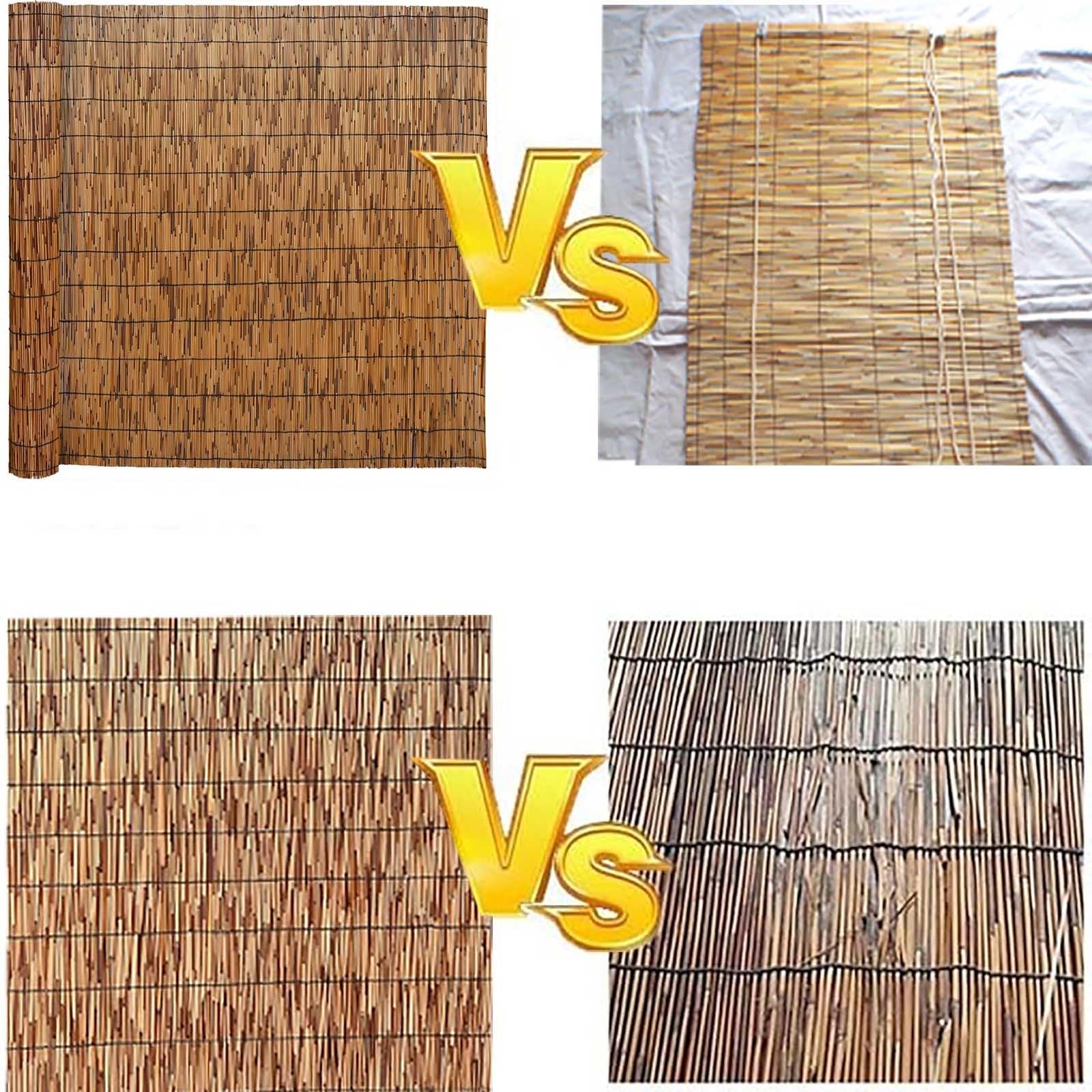 Bambusowy prywatny parawan ogrodzeniowy 61 x 700 cm naturalna trzcina zewnętrzna patio dekoracyjne pokrycia