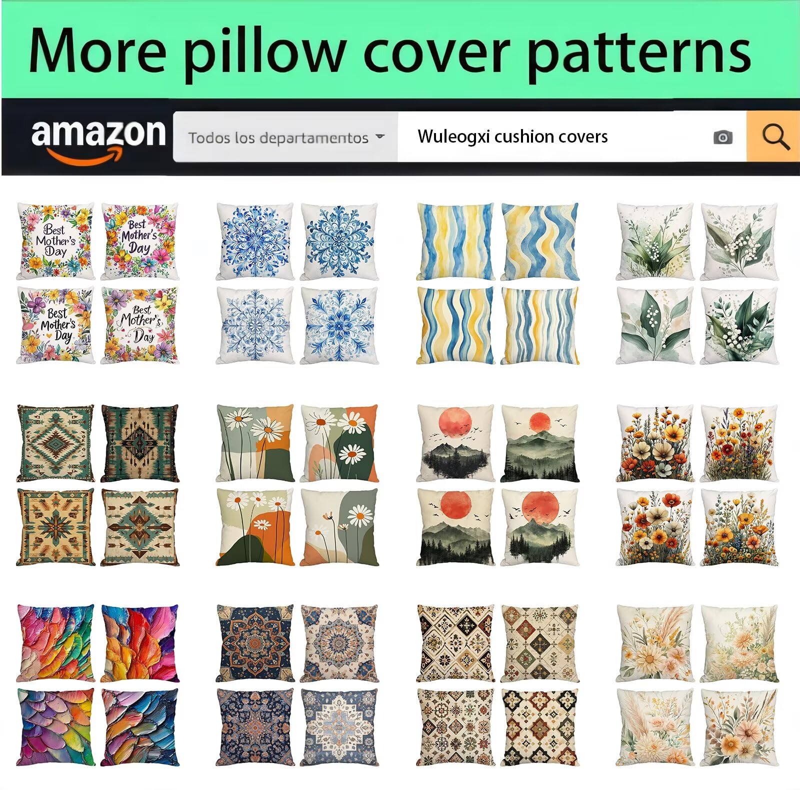 Festa della mamma Cuscini per Divano Esterno Giardino Tulipano Cuscini 70x70cm Grandi Copricuscini per Divani Impermeabili Linoi Cushion Covers per Interno/Esterno Balcone Estate Regalo,Set di 4 BZ-4