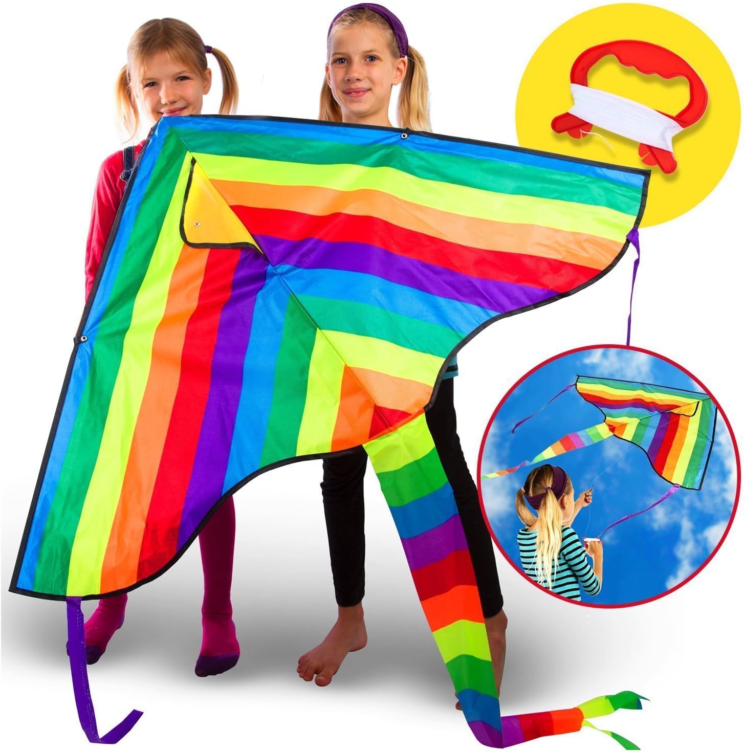 Huge Rainbow Kite For Children, Kids, Girls, Boys & Toddlers