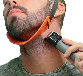 Quality Time Beard Neckline Shaper Guide; A Hands-Free, Flexible and Adjustable Beard Template, Do-it-yourself Neck Haircut Trimmer Tool Kit - Beard Lineup Shaping Stencil, Made in USA, Patented