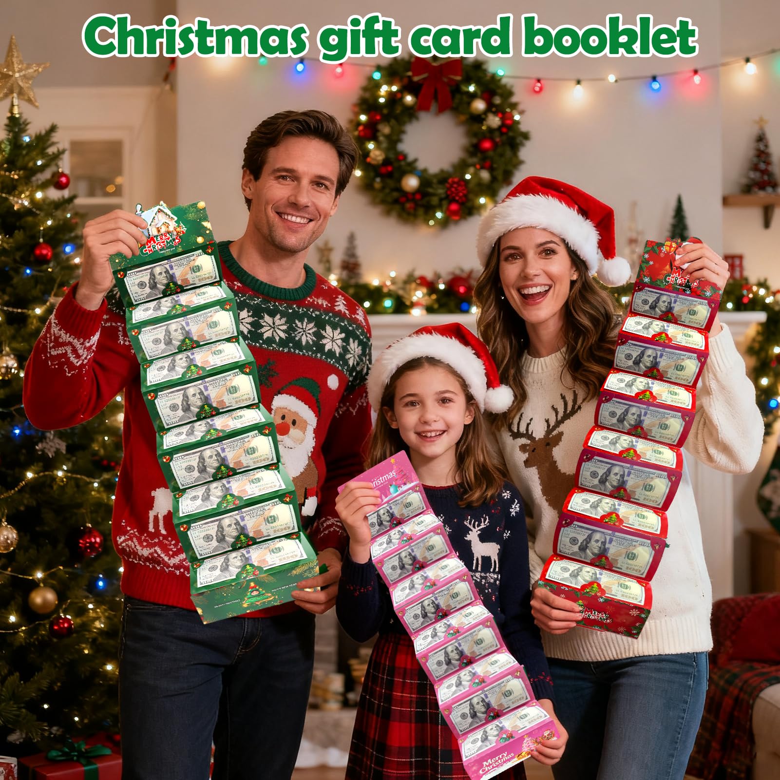 Condition photo showing New/Like New for AIERSA 3Pcs Christmas Money Holders for Cash, Foldable Christmas Cash Gift Envelopes 10 Slots, Unique Multiple Checks Gift Card Book