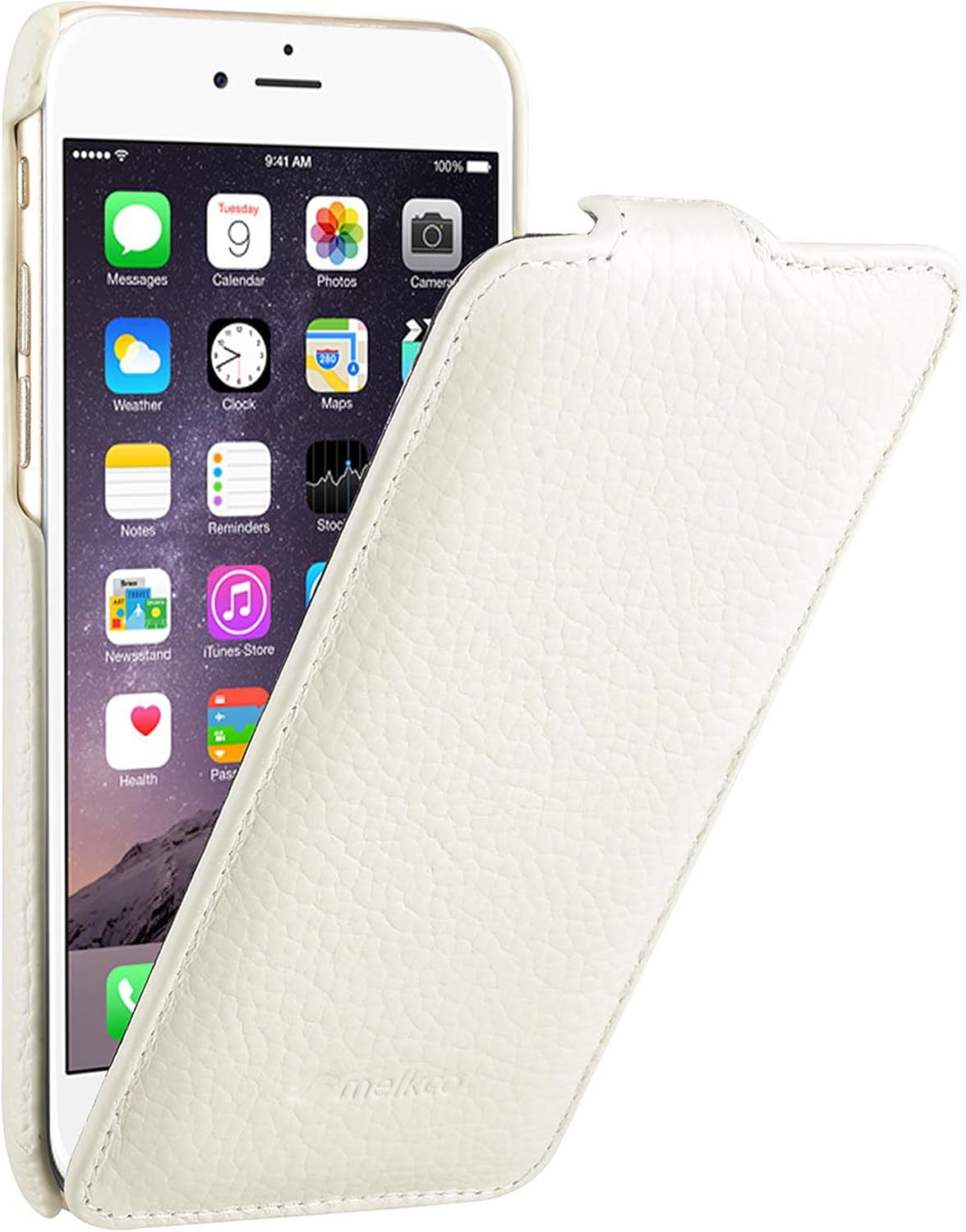 MELCKO Edle Case/Coated Leather Outer Case/Textile Interior Cover/Folding Mobile Phone Protection/Ultra-Slim Flip Case