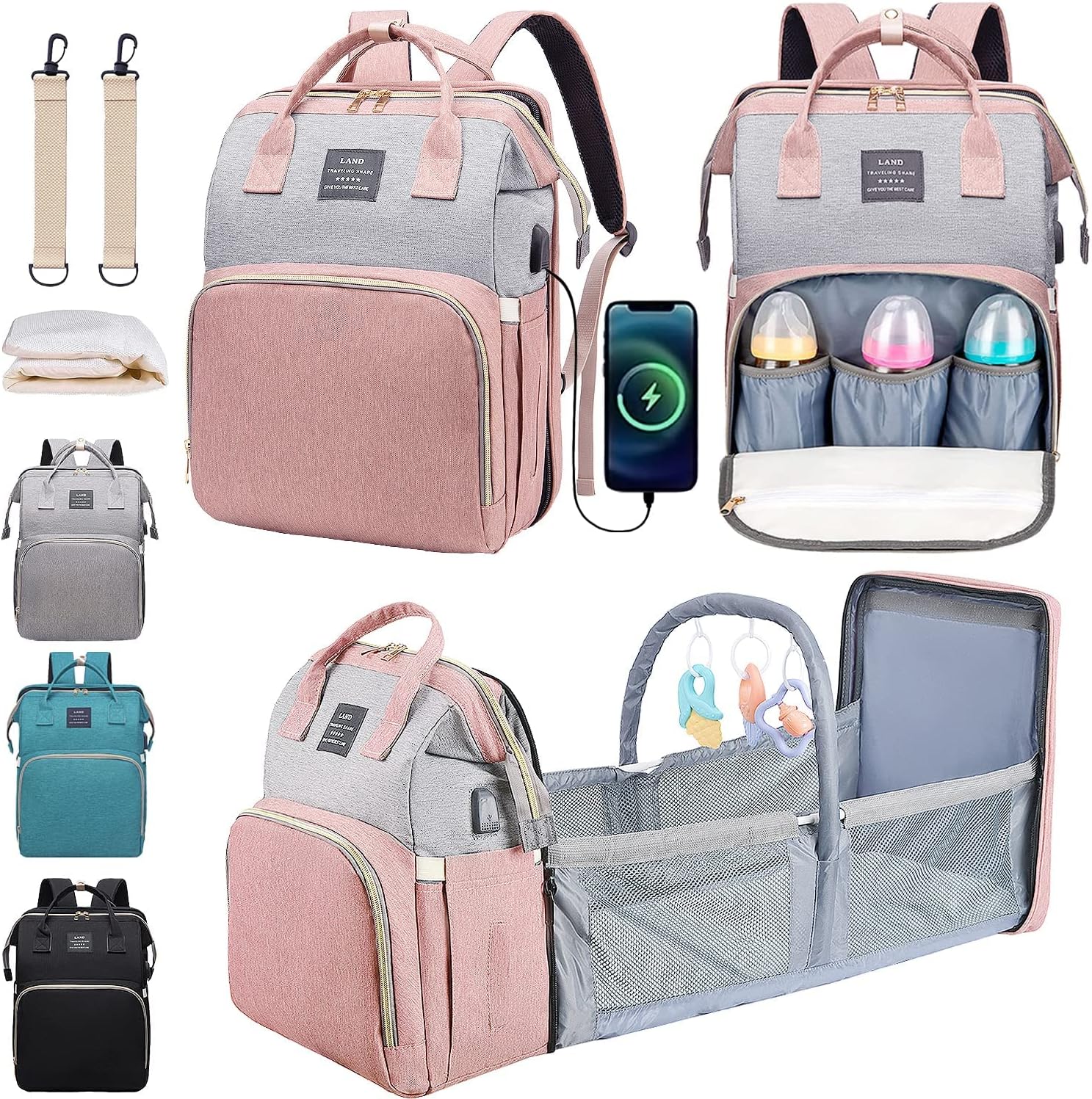 LIODUX Unisex Diaper Bag Backpack Diaper Bag Backpack