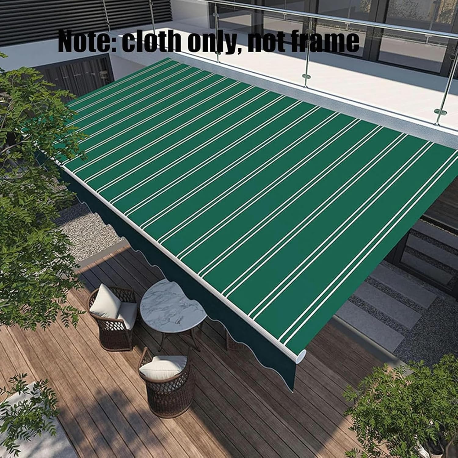 Replacement Canvas For Retractable Awning 12'X10' Patio Awning Fabric Replacement, Durable Exterior Sunshade Canopy Cloth