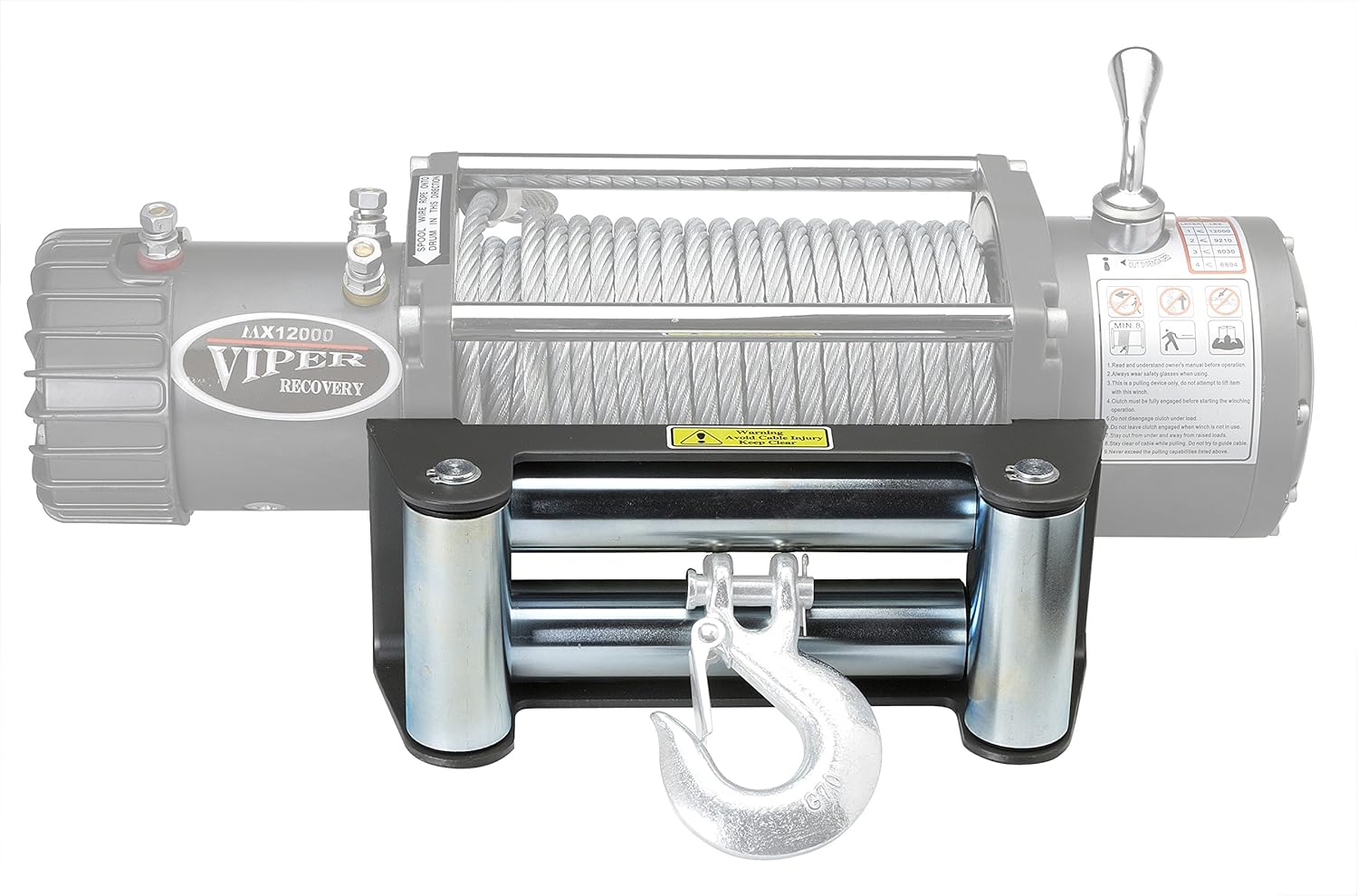 MotoAlliance VIPER Universal Winch Roller Fairlead - 10 inch Bolt Pattern
