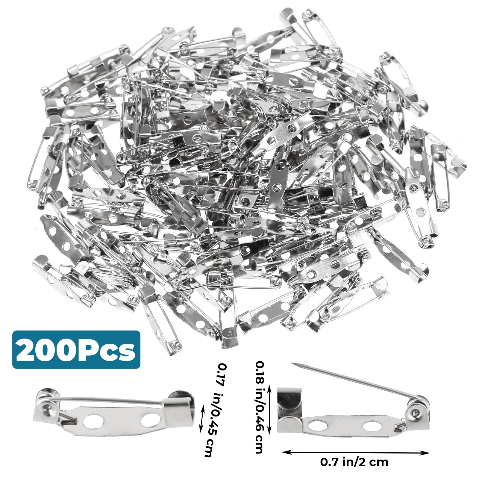 200 Spille Di Sicurezza Nichelate - Grandi E Piccole, 43 Mm, Per Cucito E Craft - Foto 3