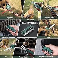 Vista 7 de WORKPRO Alicates multiherramientas 18 en 1, regalos para hombres, multiherramienta EDC de acero inoxidable con cuchillo de bolsillo, 2 cerraduras