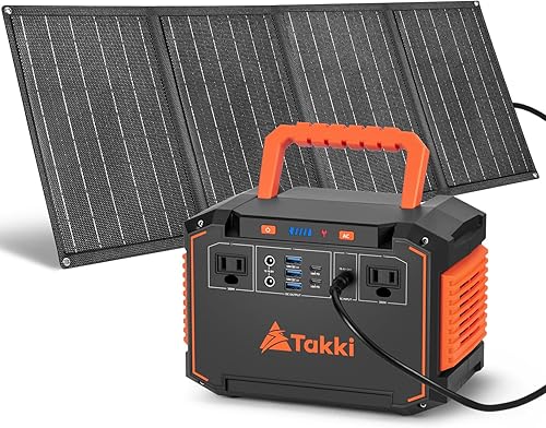 Miniatura 13 de Takki - Estación de energía portátil de 88 Wh, generador solar, batería externa con puertos USB de 110 V de CA y CC, linterna LED para campamento,