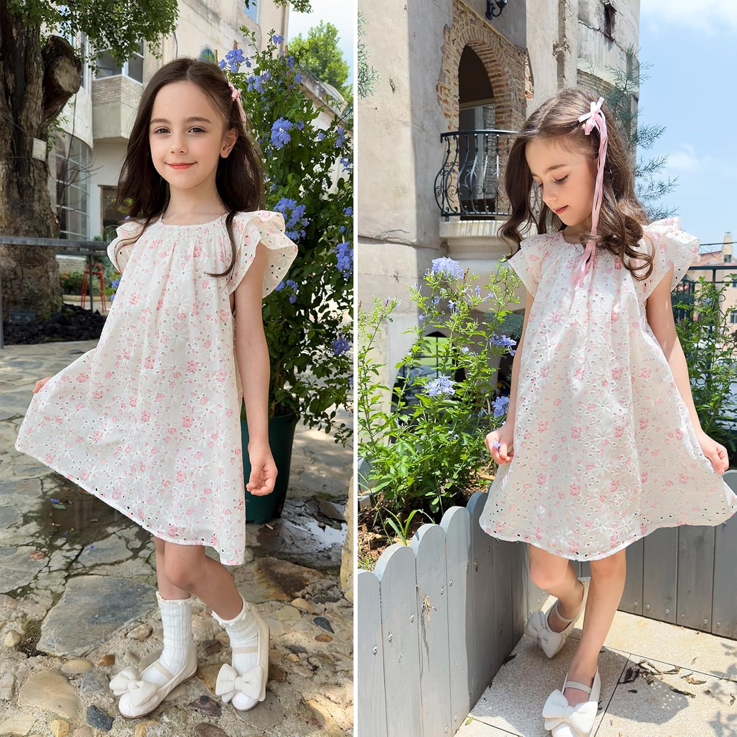 Simplee kids Baby Girl Dress Toddler Casual Dresses Summer Solid Color Floral Girl Clothes