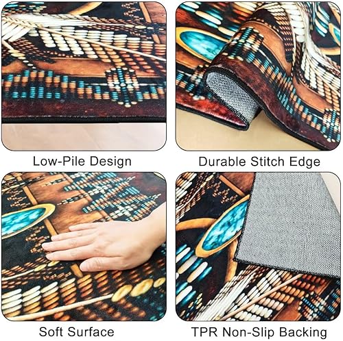 Miniatura 5 de Southwestern - Alfombra de pasillo de 2 x 6 pulgadas, rústica del suroeste azteca, tribal, indígena americana, antideslizante, lavable, para