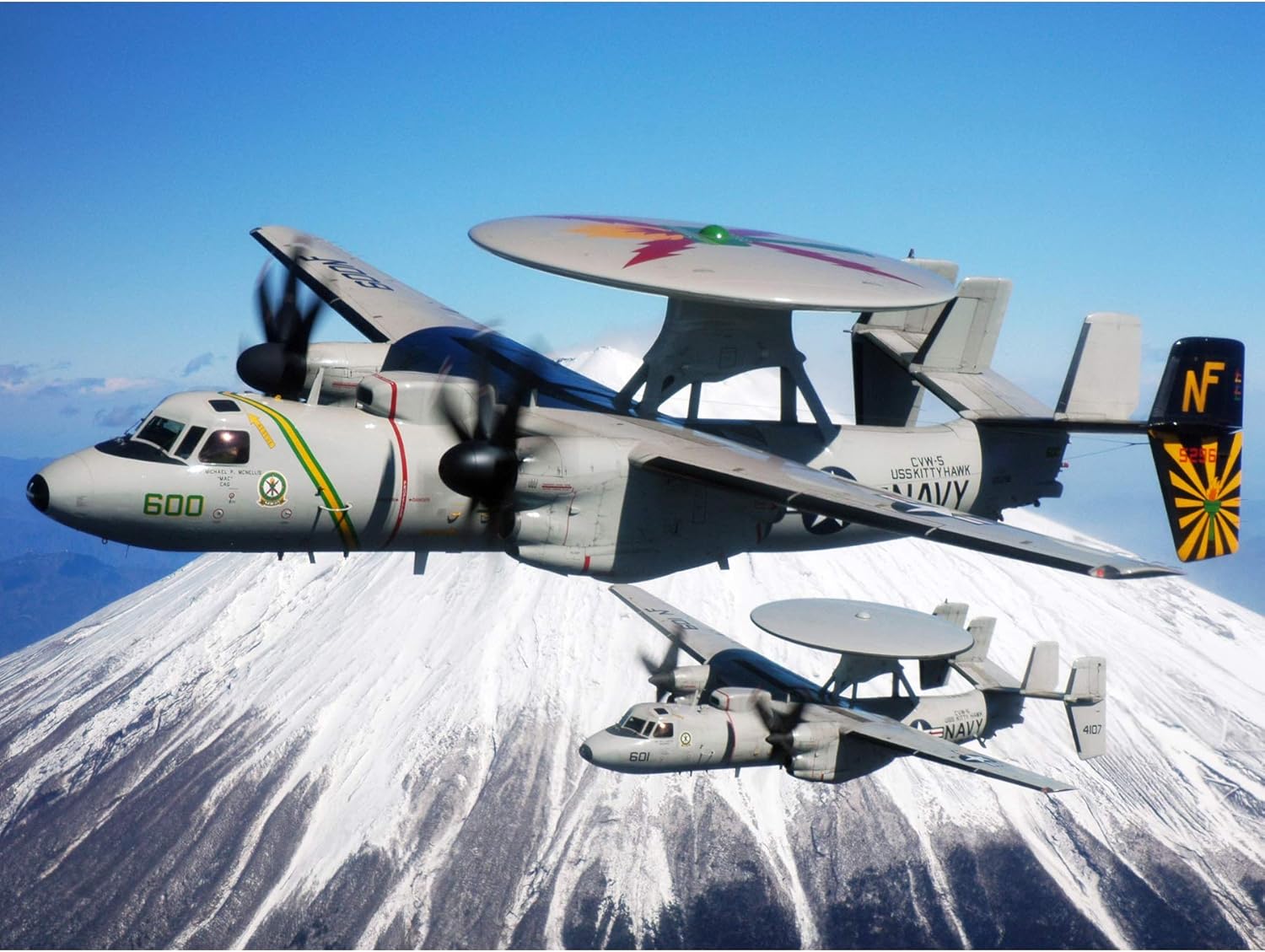 Leatherwood Miltary USA Navy E-2C Hawkeyes Plane Picture Giant XL Wall Artwork Canvas Print