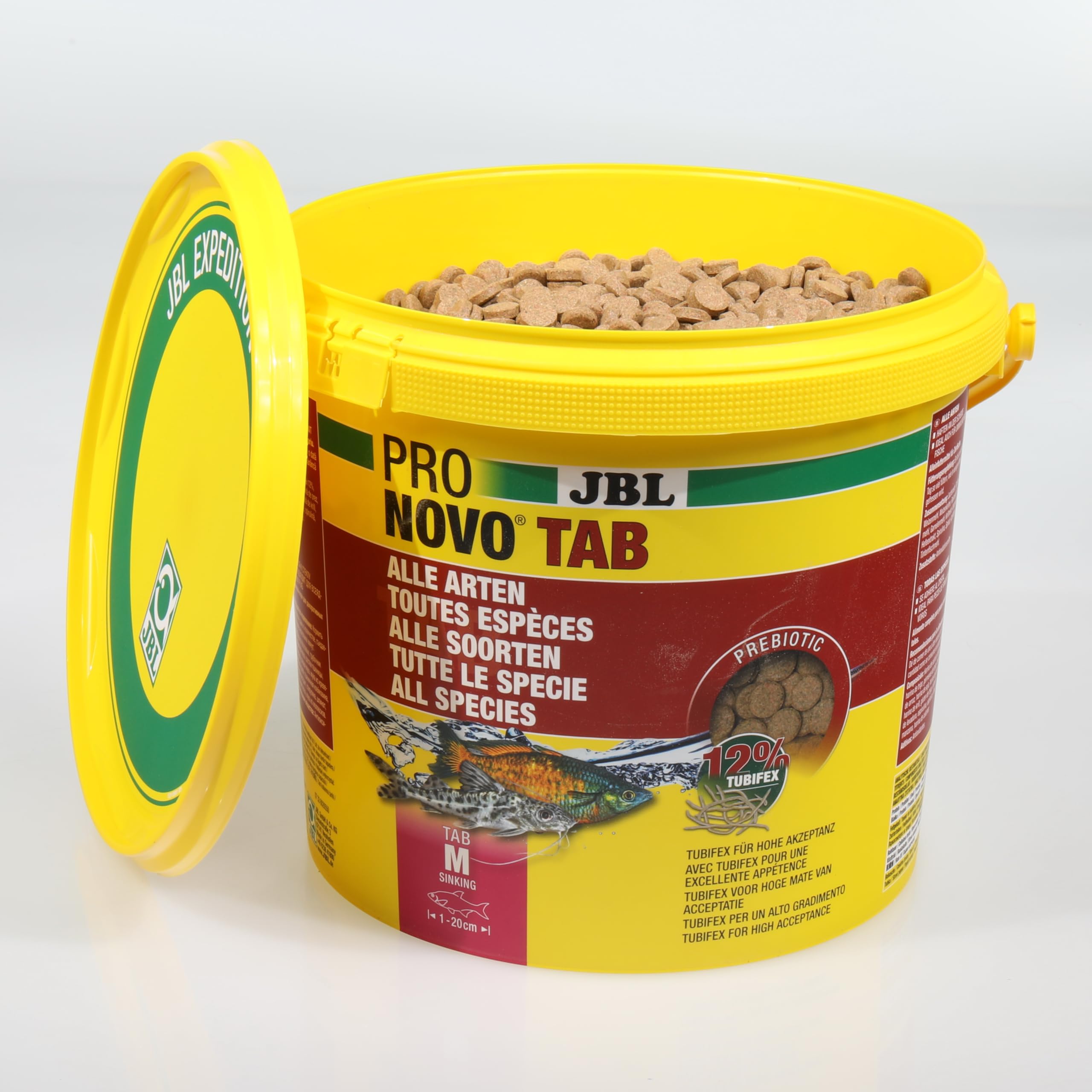 JBL PRONOVO TAB, Futter für alle Aquarienfische von 1-20 cm, Fischfutter-Tabletten, Größe M, 5,5 l