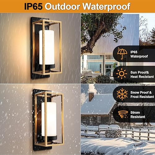 Miniatura 8 de ALVIME - Lámparas de pared modernas para exteriores, accesorios de iluminación exterior, aplique de pared impermeable para exteriores, luces