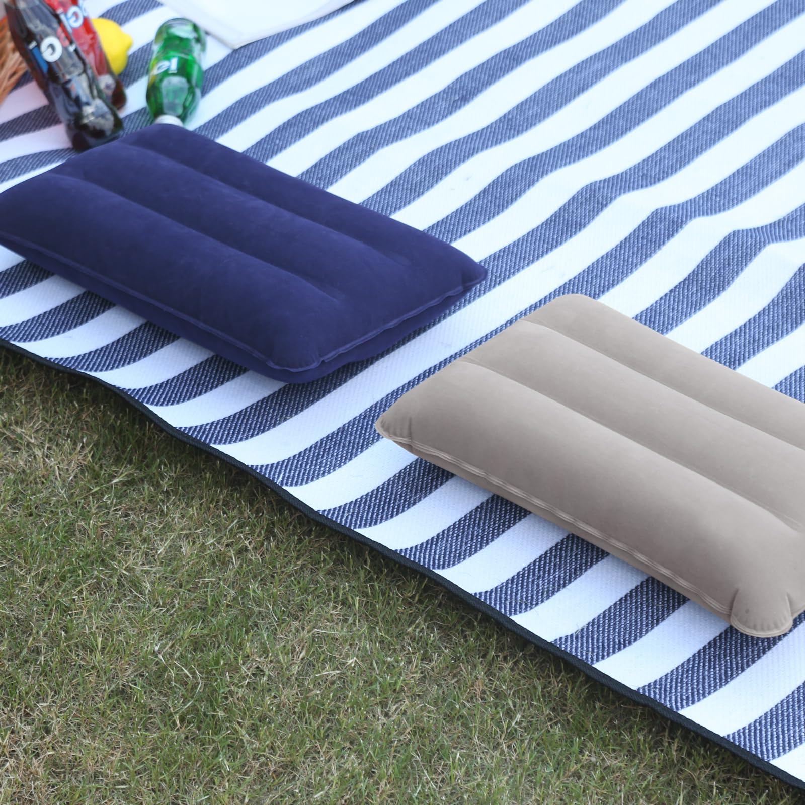 Oreiller De Voyage Gonflable SUTAFOR - Compact Pliable - Tissu TPU - 46x30 Cm - Pour Camping, Plage, Voiture - 4