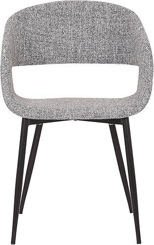 Miniatura 4 de Armen Living Jocelyn Mid-Century - Silla decorativa de tela para comedor, 18 pulgadas de altura, gris y negro