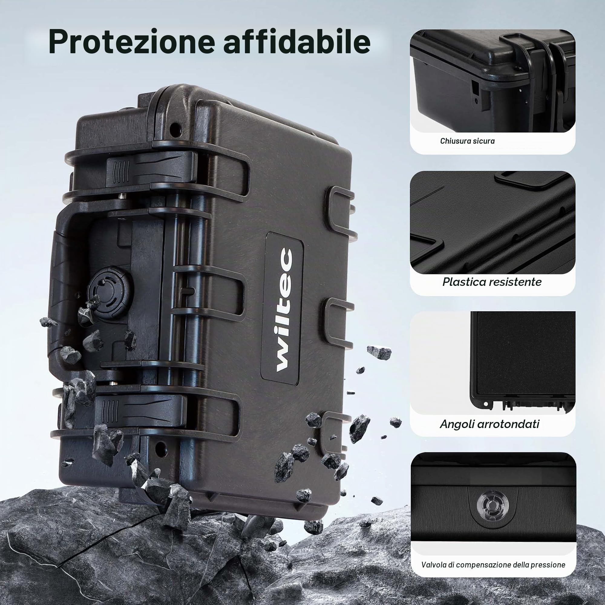Wiltec Valigetta porta armi, Custodia per pistola con imbottitura interna